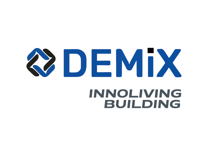 Logo featuring Demix Innoliving Building, one of the projects being developed by our business incubator and accelerator